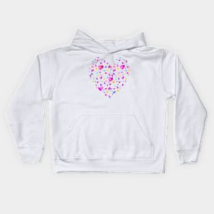 Hearts, Stars and Spirals Colorful Pattern of Love Kids Hoodie